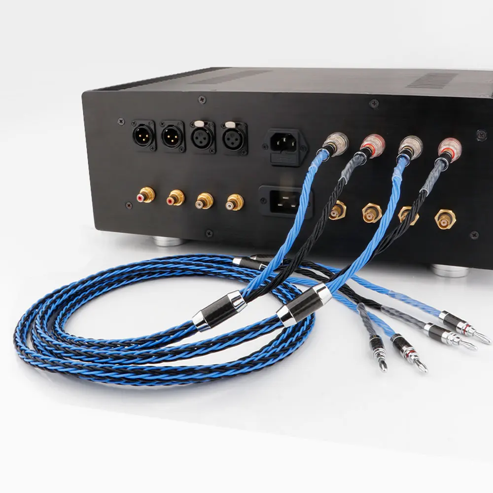 Paar 16-adriges Lautsprecherkabel Audio-Lautsprecherkabel HiFi-Verstärker-Lautsprecherkabel mit Bananenstecker und Y-Spade-Verbindung – Detail 1