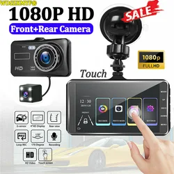 Dual Lens 1080P HD for Cars 4inch Touch Screen Dash Cam Car DVR Video Recorder Front and Rear View Camera for Vehicle Black Box