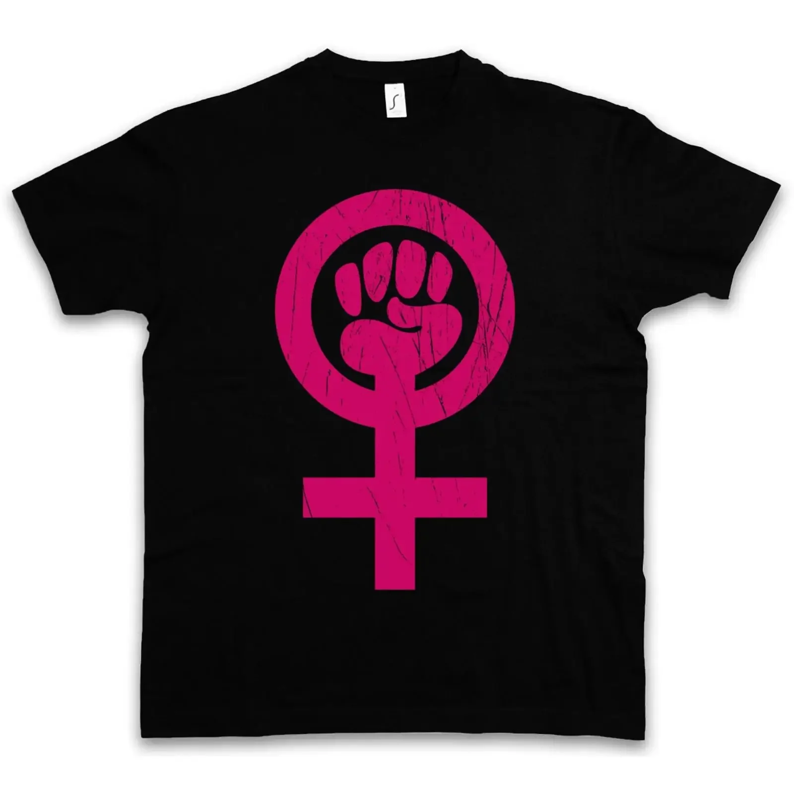 FEMINISM SYMBOL T SHIRT Zeichen Faust Feminismus Emanzipation Venus Fist Sign vintage Washed fashion Unisex designer clothes