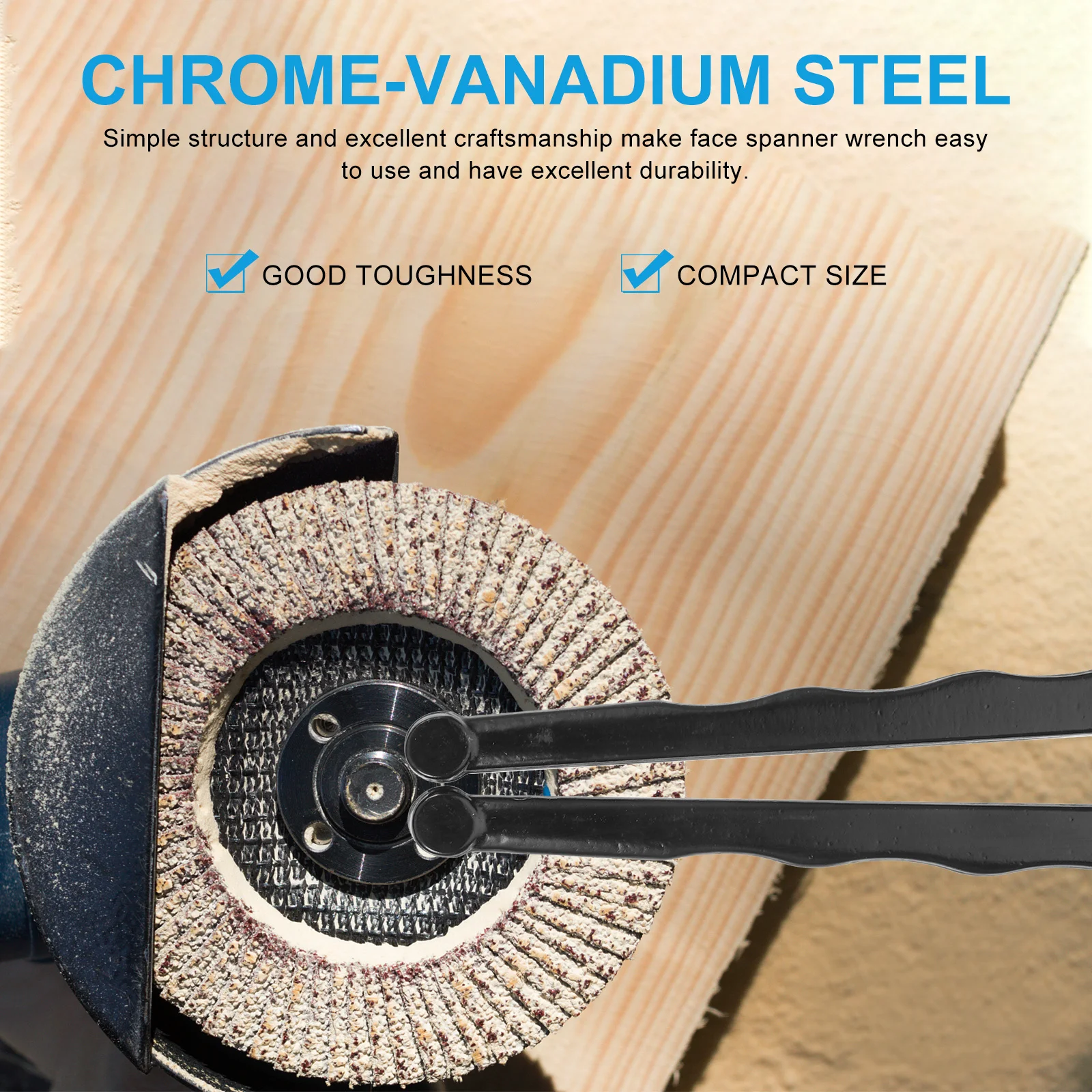 

Adjustable Face Spanner Wrench 4Mm Angle Removal Tool Strong Handle Good Toughness Compact Storage High Performance