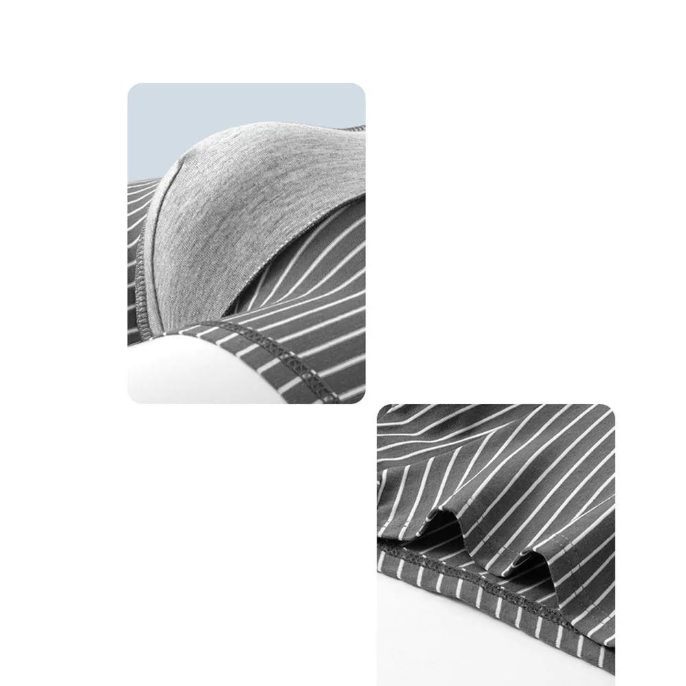 10pcs Men's Comfortable Breathable Graphene Crotch Underwear Stripe Flat Angle Briefs Teenage Quadrangle Shorts Pure Cotton