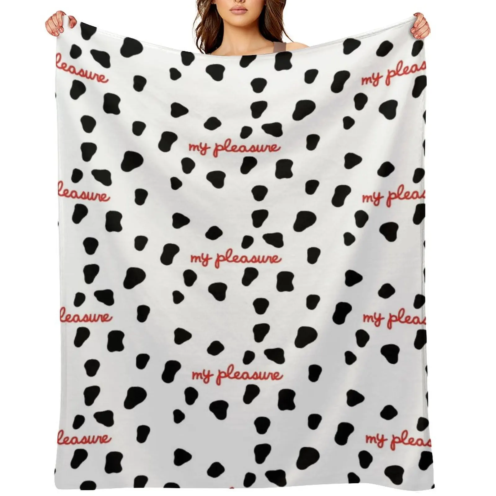 “My Pleasure” Chick V2 With Black Spots Throw Blanket Designers Travel Fashion Sofas Heavy Luxury Brand Sofas Blankets