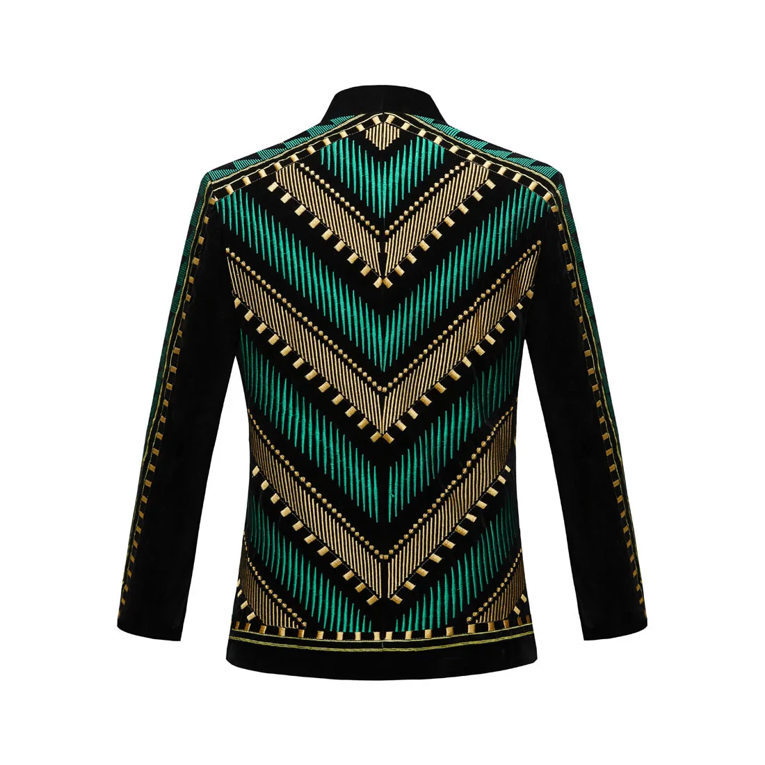 European and American velvet heavy embroidery suit jackets for men, nightclub and bar trendsetters, performance costumes, dance