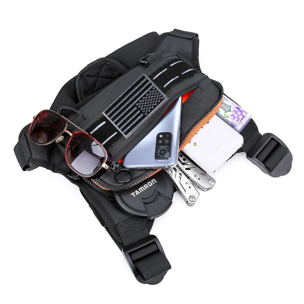 Wasserdichte Sport-Brusttasche Leichte Front-Brusttasche Laufweste mit integriertem Handyhalter für Laufen und Radfahren – Detail 7