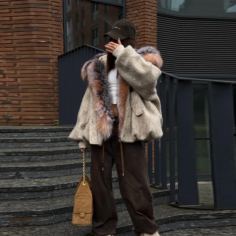 Chaqueta gruesa Vintage de piel sintética para mujer, abrigo con capucha y manga acampanada, ropa para ir al trabajo con fecha, ropa informal de invierno para mujer 2025