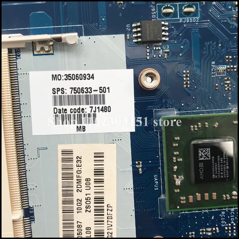 750633-501 752783-001 750633-601 750633-001 Mit E1-2100 CPU Mainboard LA-A996P Für HP 15-G 15-H Laptop Motherboard 100% getestet