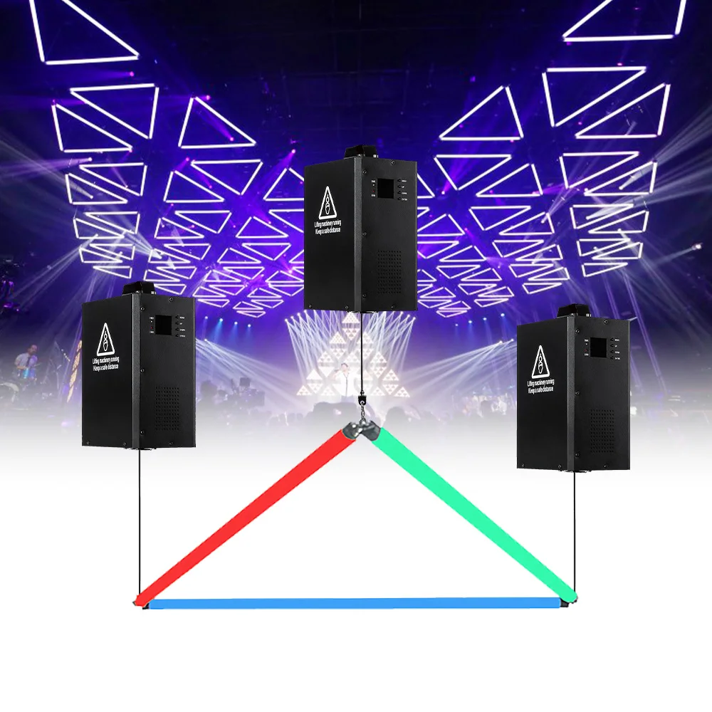 DMX 3D Tube LED Ceiling Light Nightclubs Stages Discos Bars Weddings Clubs-RGB Kinetic Triangle Tube Wedding Lights