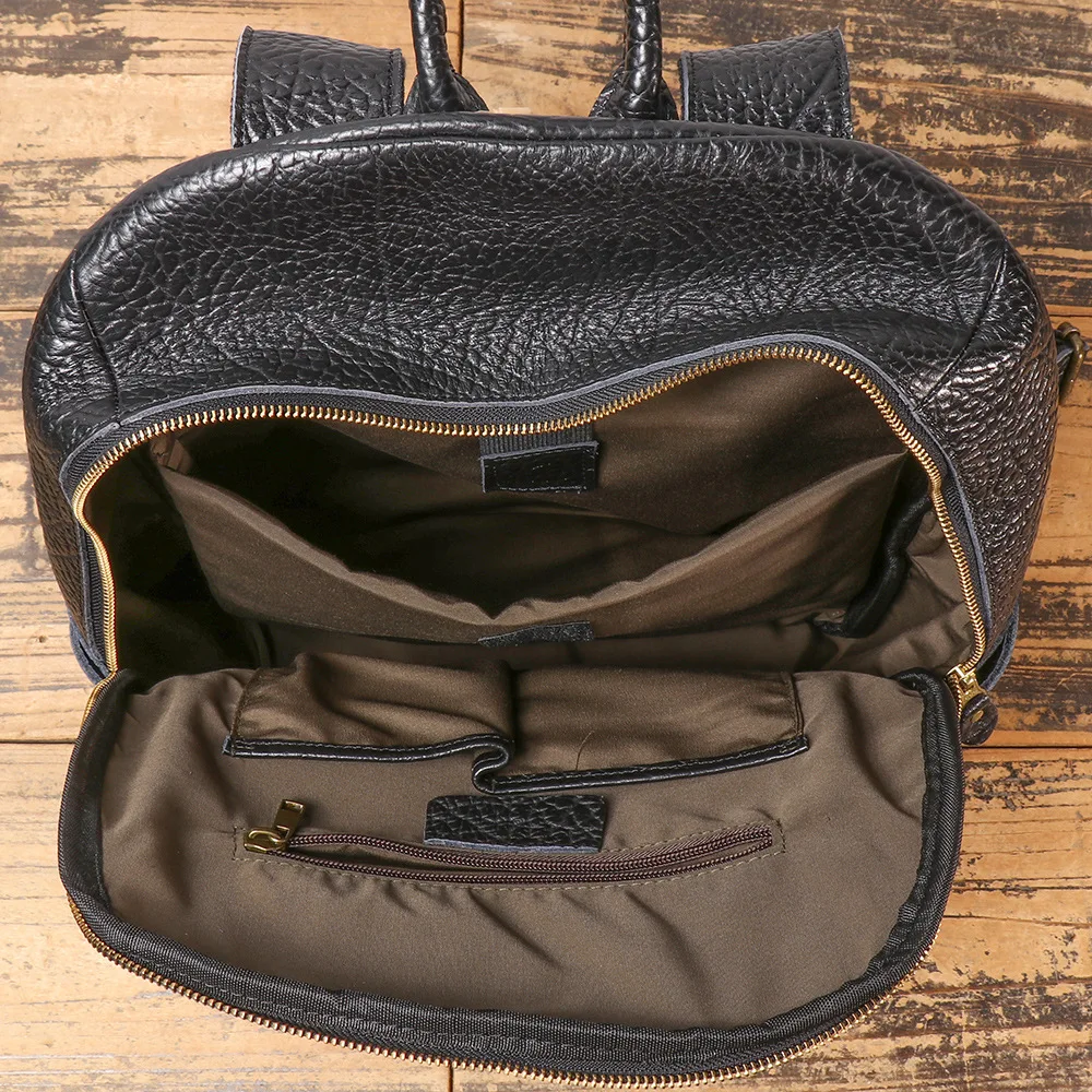 Genuine Leather Men's Travel Backpack, Spacious Laptop Bag