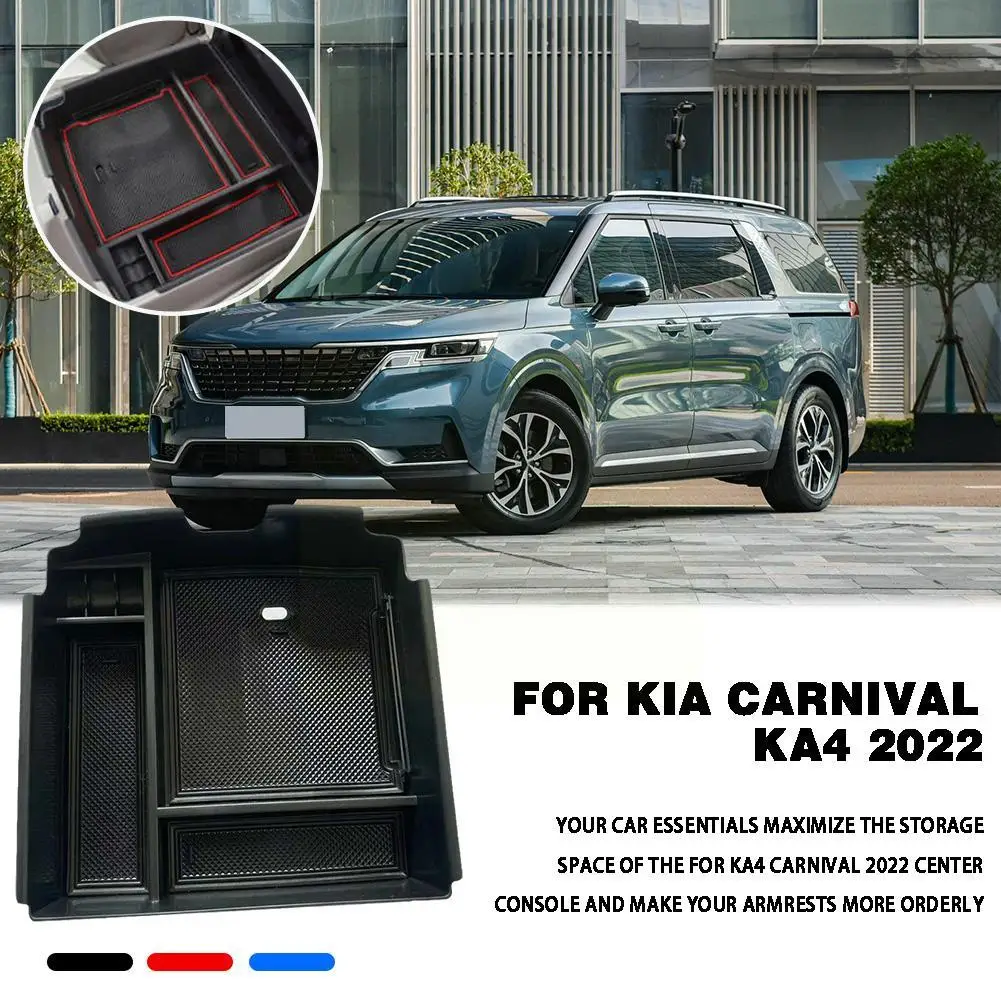 Car Storage Box For Kia Carnival KA4 2022 Front Floor Console Storage Rack ABS Central Armrest Organizer Containersr 3 Colo E9P2