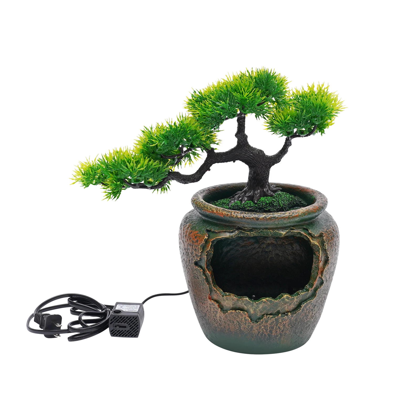 

Purify Air Anti-slip Tabletop Fountain Ornament with Energy-saving LED and Long Power Cord for Living Room Bedroom Study Office
