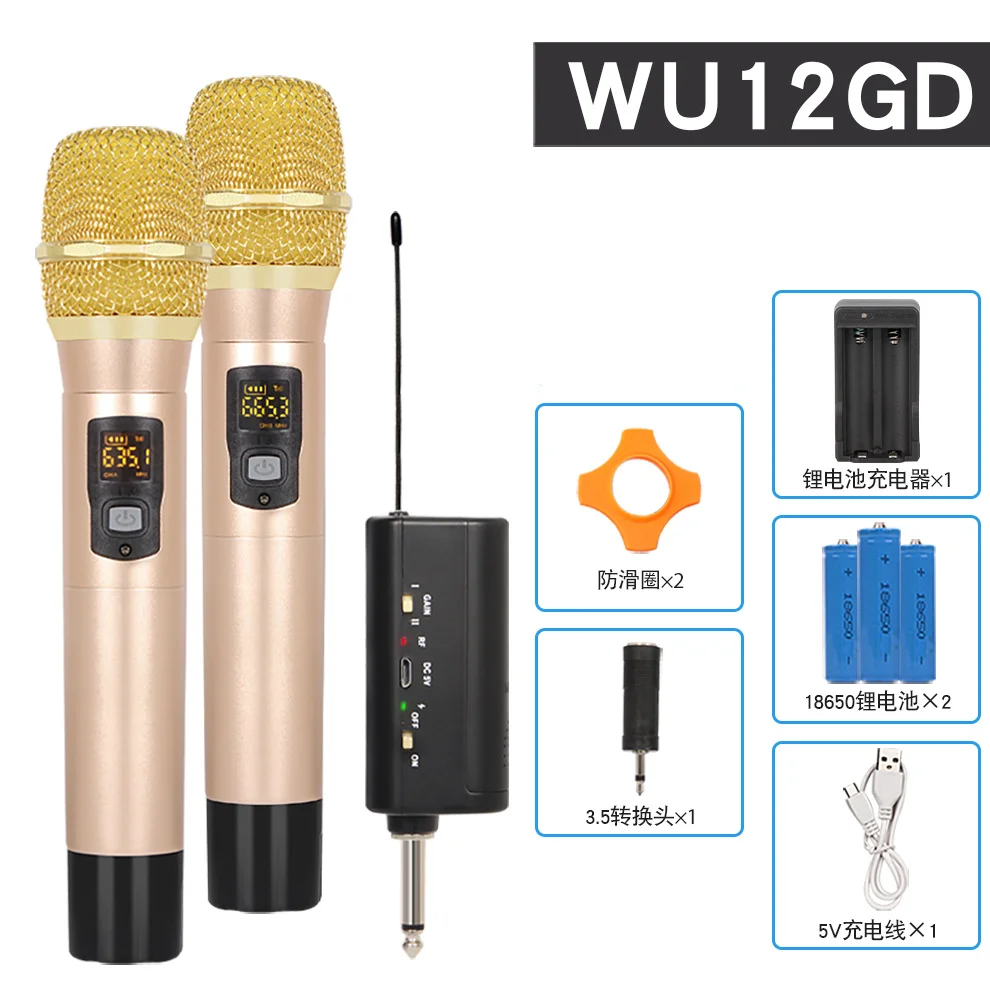 Professional Universal Wireless Dynamic Karaoke Microphone Handy Sing-Along Mic for Studio Home Live Performance