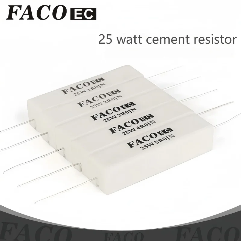 2PCS FACOec Fico 25 watt high-power cement resistor horizontal axial frequency divider component, fever audio HiFi accessories