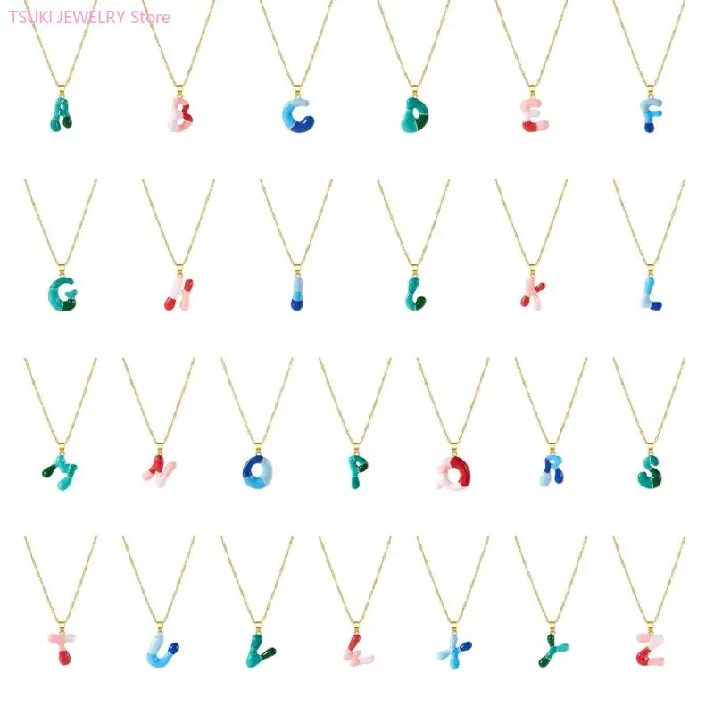 62KE حرف نابض بالحياة قلادة مصنوعة من خليط معدني ملابس الحفلات سلسلة الترقوة الأساسية الحساسة هدية لأعياد ميلاد الأصدقاء #1