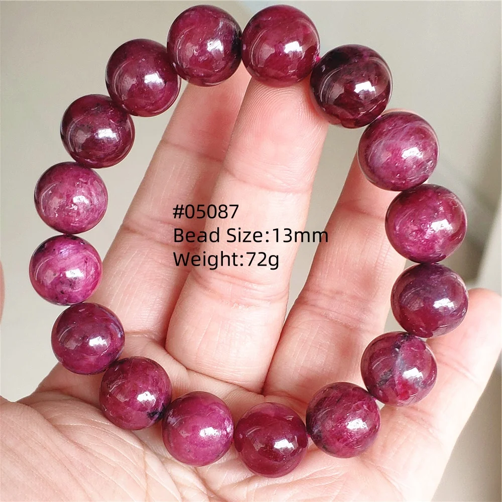 Natural Red Ruby Round Beads Stretch Bracelet 11.8mm Gemstone Women Men Ruby Best Gift Fine Jewelry AAAAA