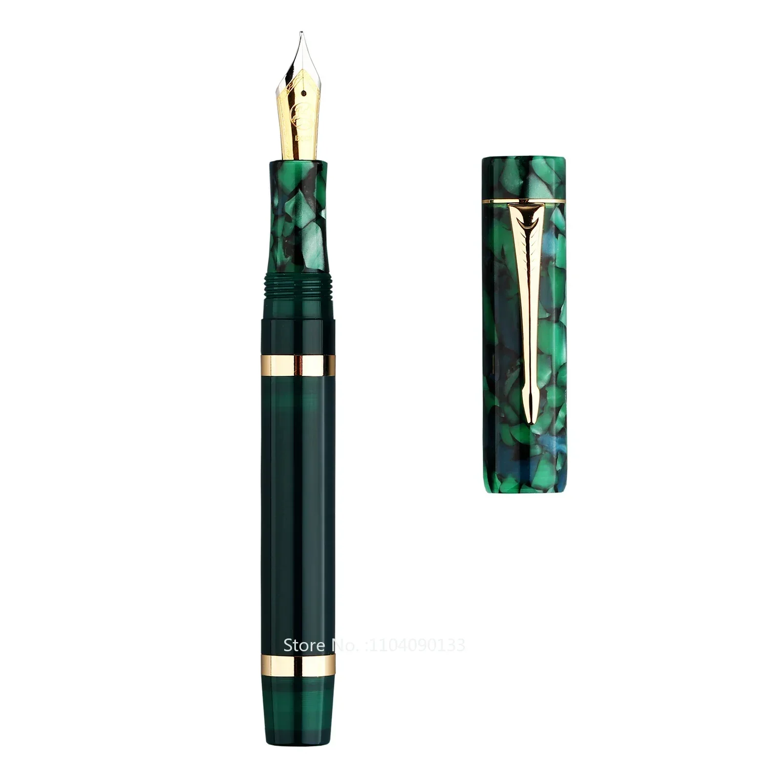 MAJOHN M700 Resin Fountain Pen No. 6 BOCK Nib Fine Size 0.5mm with Converter Germany Imported Golden Clip Beautiful Writing Pen