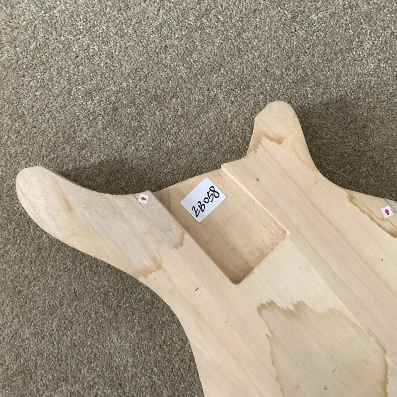 EB058 Unfinished 5 Strings Electric BASS Body  Uncut Solid Basswood DIY  for Replace Wood Crack And Surface Dirty