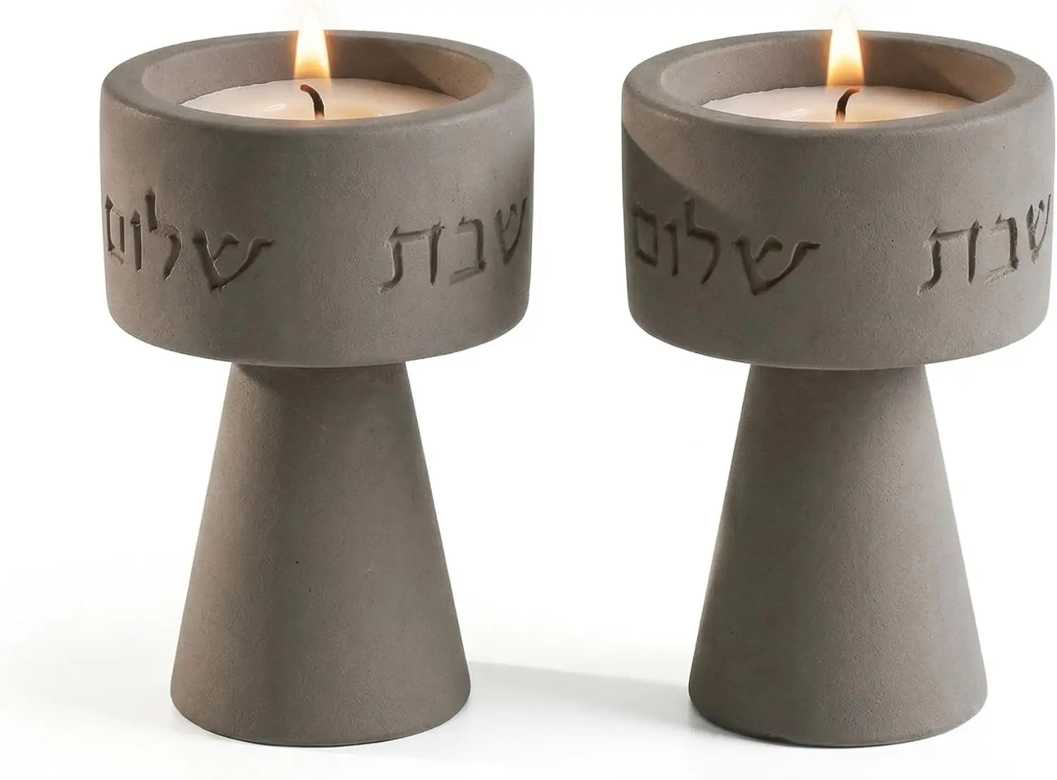

Modern Gray Candle Holder Set for Living Room & Dining Table Décor