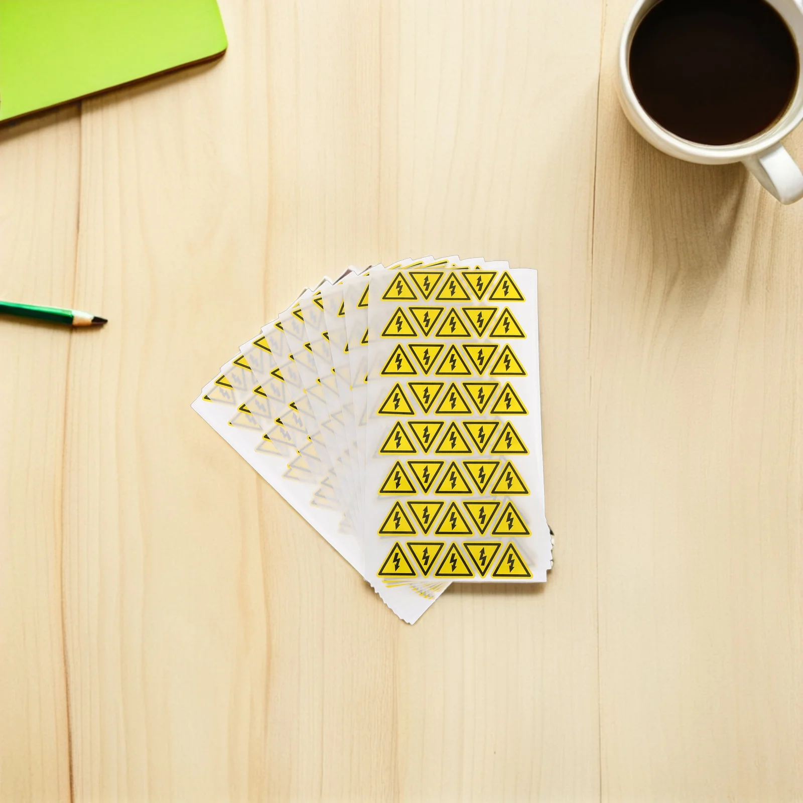 

400pcs Triangle Electric Warning Labels Self Adhesive Yellow Caution Stickers Safety Decals Waterproof Durable For Indoor