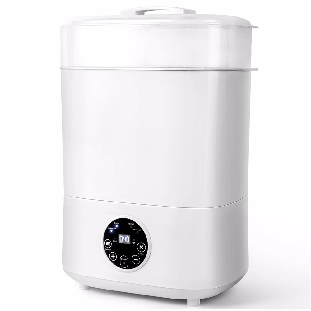 Sterilizzatore per biberon, sterilizzatore e asciugatrice elettrico per biberon a vapore HDJ 4 in 1 per articoli per bambini, latte scaldino, riscaldamento alimentare, bianco