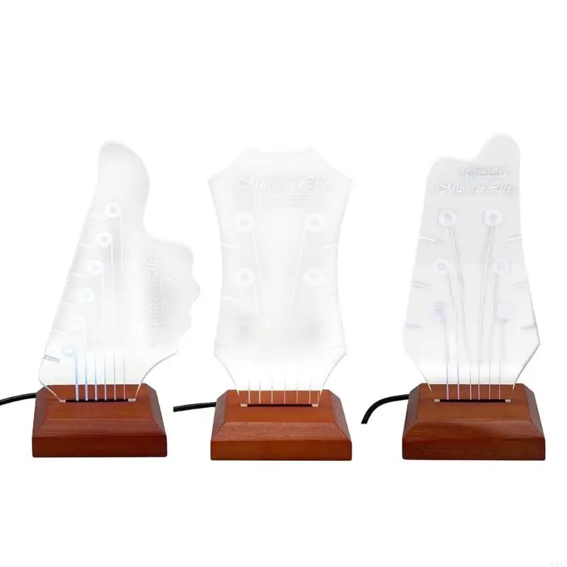 

Q84C Light up Guitar Pick Holder Acrylic Electric Guitar Pick Stand 7 Color Guitar Pick Display with Base for Picks Storage