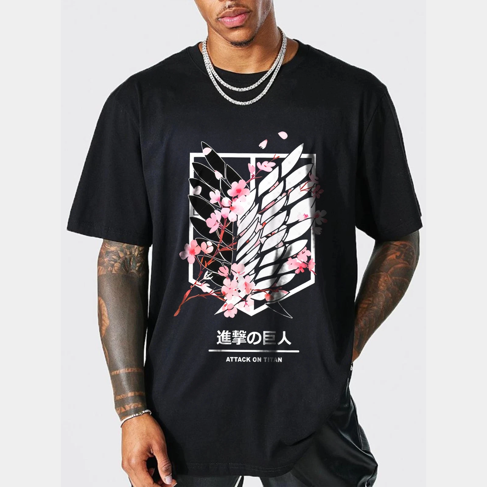 تي شيرت رجالي بنمط الرسوم المتحركة Attack on Titan Eren Yeager للجنسين من القطن بأكمام قصيرة ملابس غير رسمية أنيقة كبيرة الحجم #1