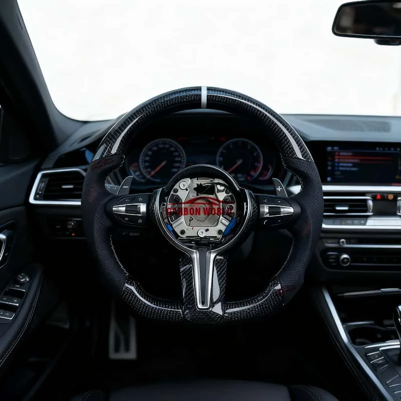 

For BMW F01 F02 F10 F06 F12 F13 F15 F16 F20 F22 F30 F31 F32 F33 F36 F80 F82 Old Model Upgrade New Model Carbon Steering Wheel