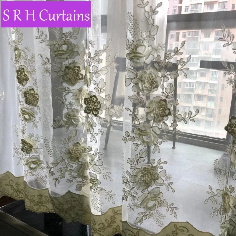 Imagem -05 - Rose Flor Embossed Bordados Cortinas Sheer Tulle Cortinas Sala de Estar Varanda Janela Cortinas Quarto Francês Roxo 3d