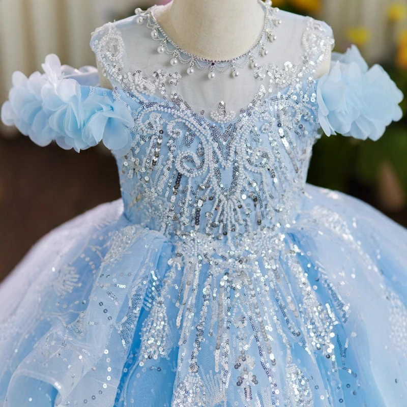 

Party Dress Clothes Girls Evening Wedding Princess Kids Birthday Party Tutu Gown Costume Dresses Children Flower Girl Host Piano