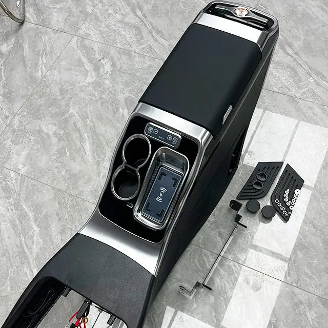 V-Class Vito V250 V260 Leather Central Car Console Storage Box with Modified Armrest Cup Holder Front Position Armrest Box