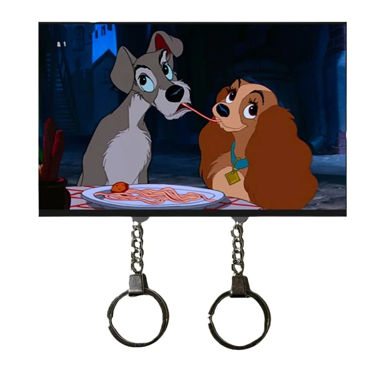 Autocollant de réfrigérateur de porte-clés de la série Disney, pendentif de couple créatif personnalisé, cadeaux exquis, mur de cintre, nouveau