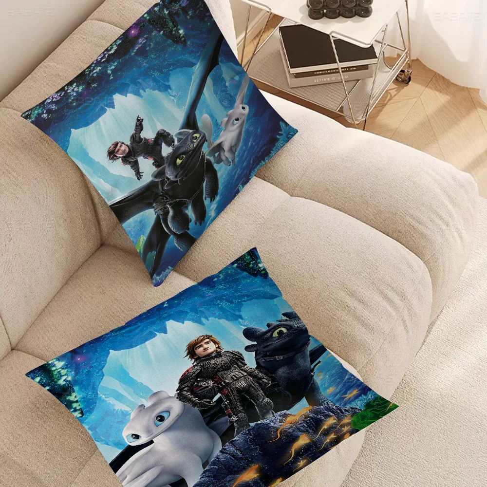 

Anime Movie H-How To T-Train Your Dragon Cushion Cover Decorative Pillow Sofa Home Decor Case Pillow Cases