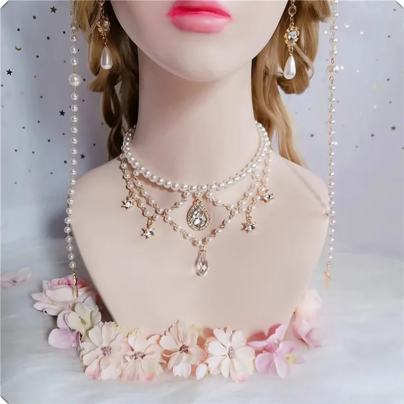 Notre Dame Apollo Sun Lolita KC, couronne en cristal faite à la main, bandeau de mariage, couronne de perles en cristal, collier Halo, ensemble d'accessoires pour cheveux
