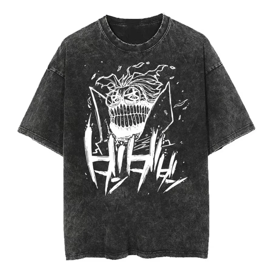 

Men T Shirts Streetwear Anime Graphic Harajuku Vintage Washed Cotton Oversized T Shirt for Men Loose Short Sleeve Tees Tshirt