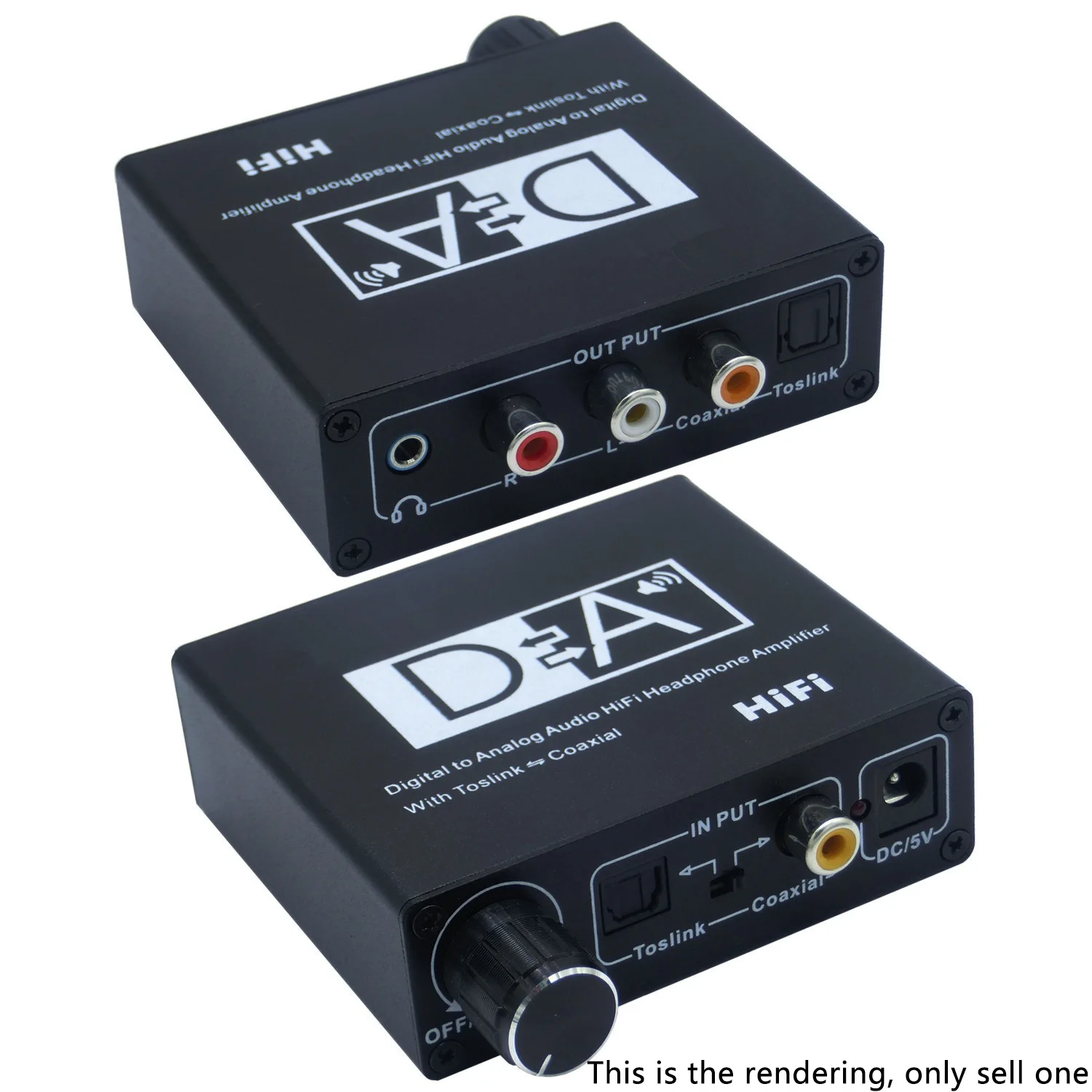 Hifi DAC Amp Digital to Analog Audio Converter RCA 3.5mm Headphone Amplifier Toslink Optical Coaxial Output