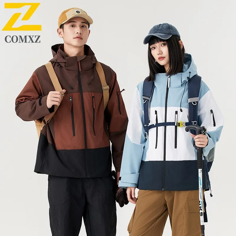 

COMXZ уличная лыжная куртка для мужчин, универсальная утолщенная ветрозащитная теплая парка, удобная легкая зимняя одежда в уличном стиле