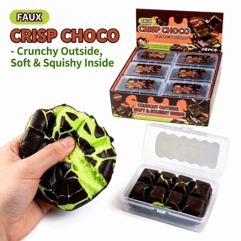Chocolate Wax Cracking Squeeze Toy Cat Paw Donut Crispy Stress Balls Crackable Texture Crispy Feel Snowball Crunch Squishy Toy​​