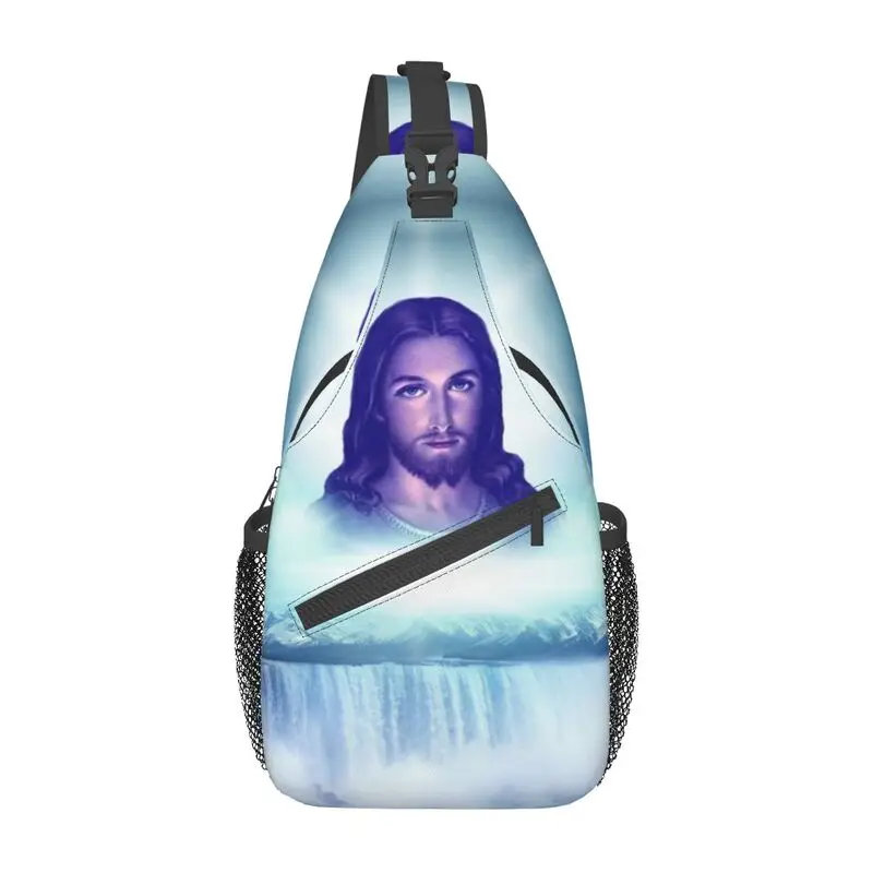 Casual Redder Jezus Christus Sling Tassen Voor Reizen Wandelen Mannen Christelijke God Borst Crossbody Rugzak Schouder Dagpack