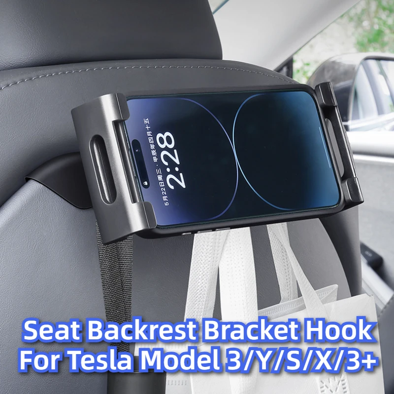 Seat Backrest Bracket Hook for Tesla Model 3/Y/S/X/3+ Highland 2024 Rear Headrest Bracket Tablet Phone Mount Holder Accessories