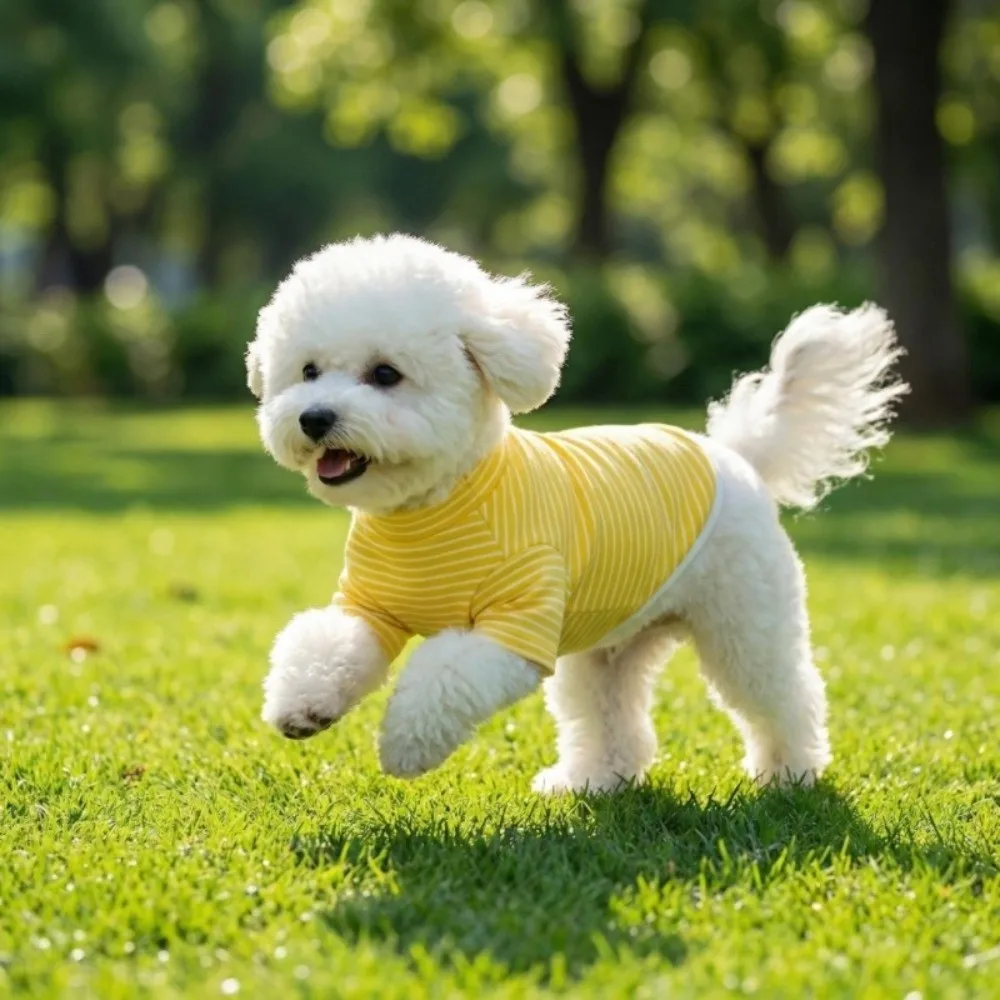New Thermal Fleece Dog Sweatshirt Stripe Pattern 2 Legs Puppy Pajamas Pull-over Soft Warm Winter Dog Outfits Outdoor Walks