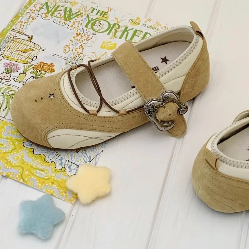 

Suede Mary Jane Shoes for Women 2025 New Design Sports Ballet Flats Summer Comfortable Soft Breathable Womens Shoes Sneakers