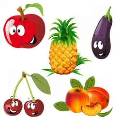 M409 Tempting Fresh Fruits And Vegetables Stickers Kitchen Decorative Dining Room Decals