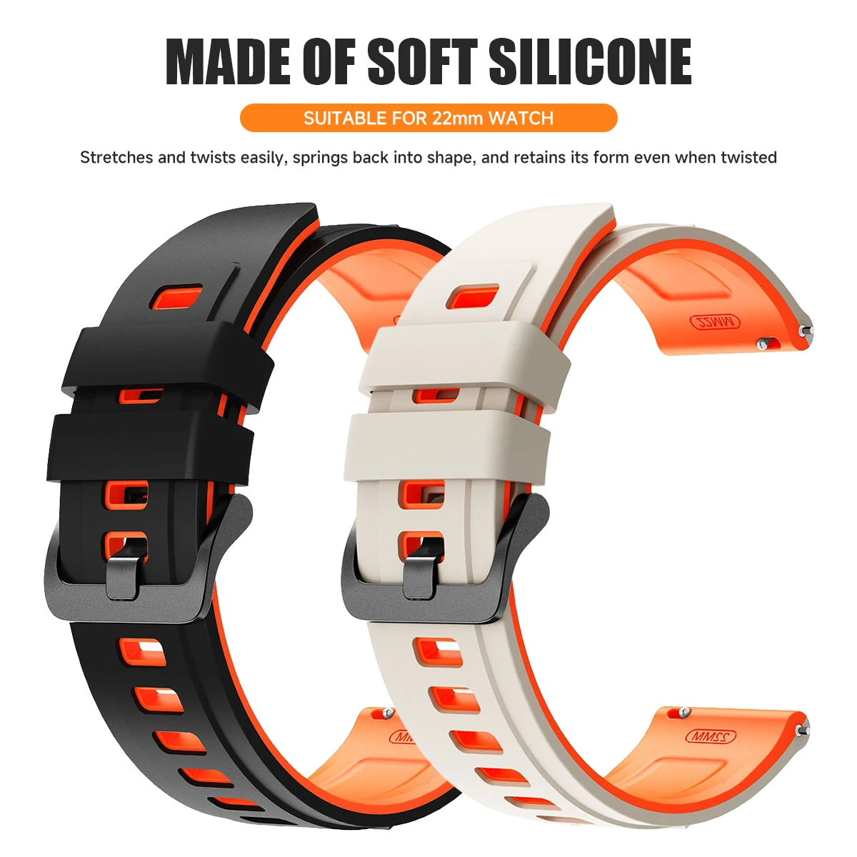 22mm Breathable Silicone Strap For IGPSPORT LW10 Smartwatch Correa Watch Band For iGPSPORT VeRun Colorful Sport Two-Tone Band