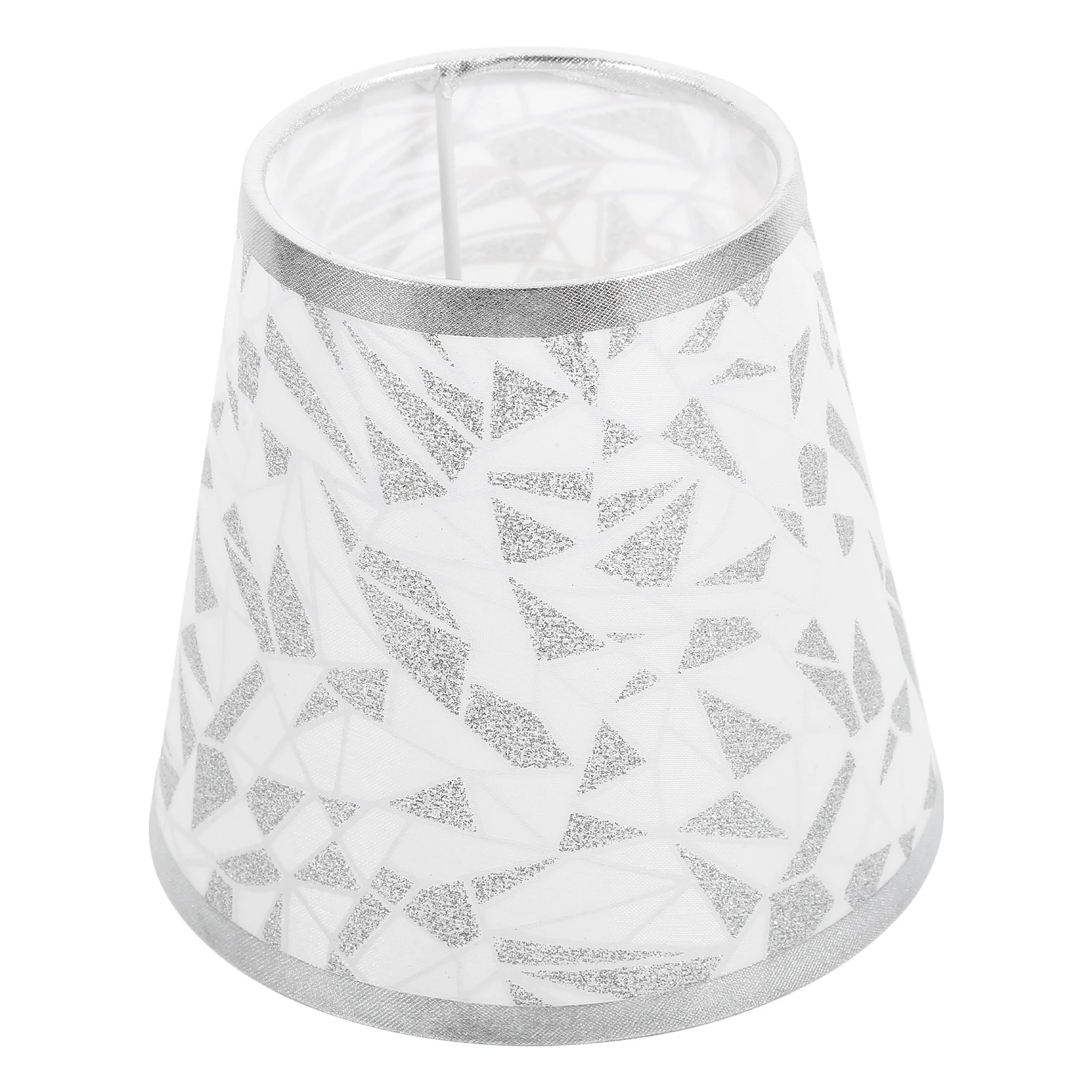 

Beige Fabric Lampshade 9cmx14cmx13cm Silver Diamond Pattern for E14 Bulbs Wall Ceiling Pendant Light Shades Home Decor