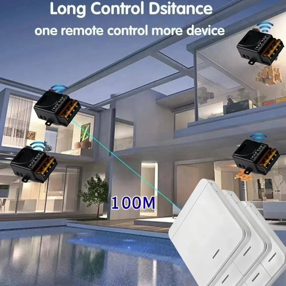 Беспроводной переключатель ВКЛ-ВЫКЛ RF 433 Модуль дистанционного управления Выключатель света 1/2/3 Gang Настенный переключатель 30A 110V 220V Для дома Спальня Светодиодный светильник