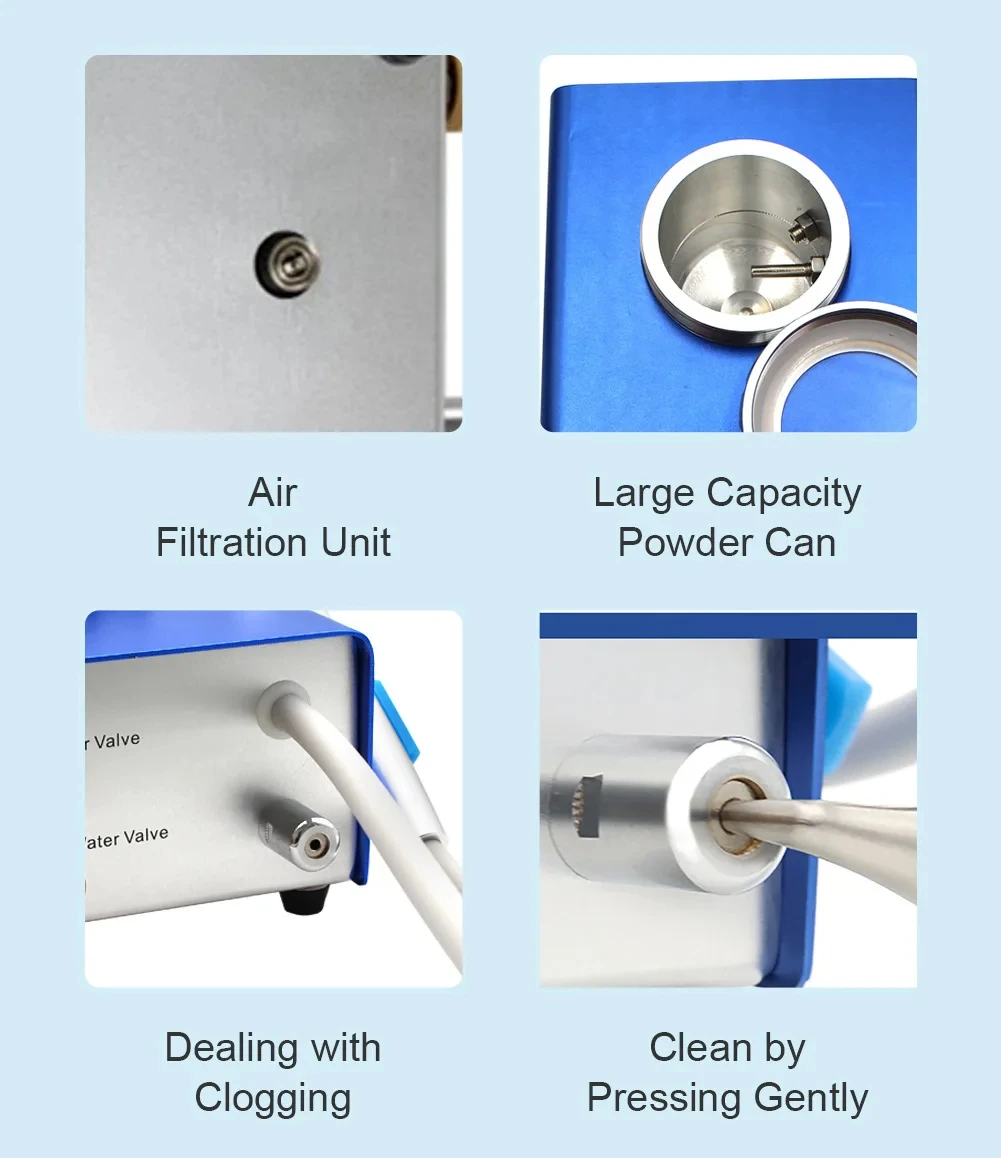Dental Sandblasting Machine Air Polisher Airflow Prophy Teeth Sandblasting Cleaning Whitening Machine Dental Lab Equipment