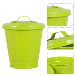 Garbage Can Storage Pot Flower Bins Metal Adorable Waste with Lid Iron Baby Basket Pots