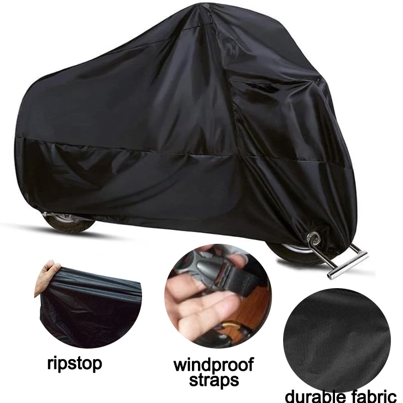 Factory Custom  High Quality Waterproof Motorcycle Cover with Lock Holes Rain Dust UV Protective for Outdoor