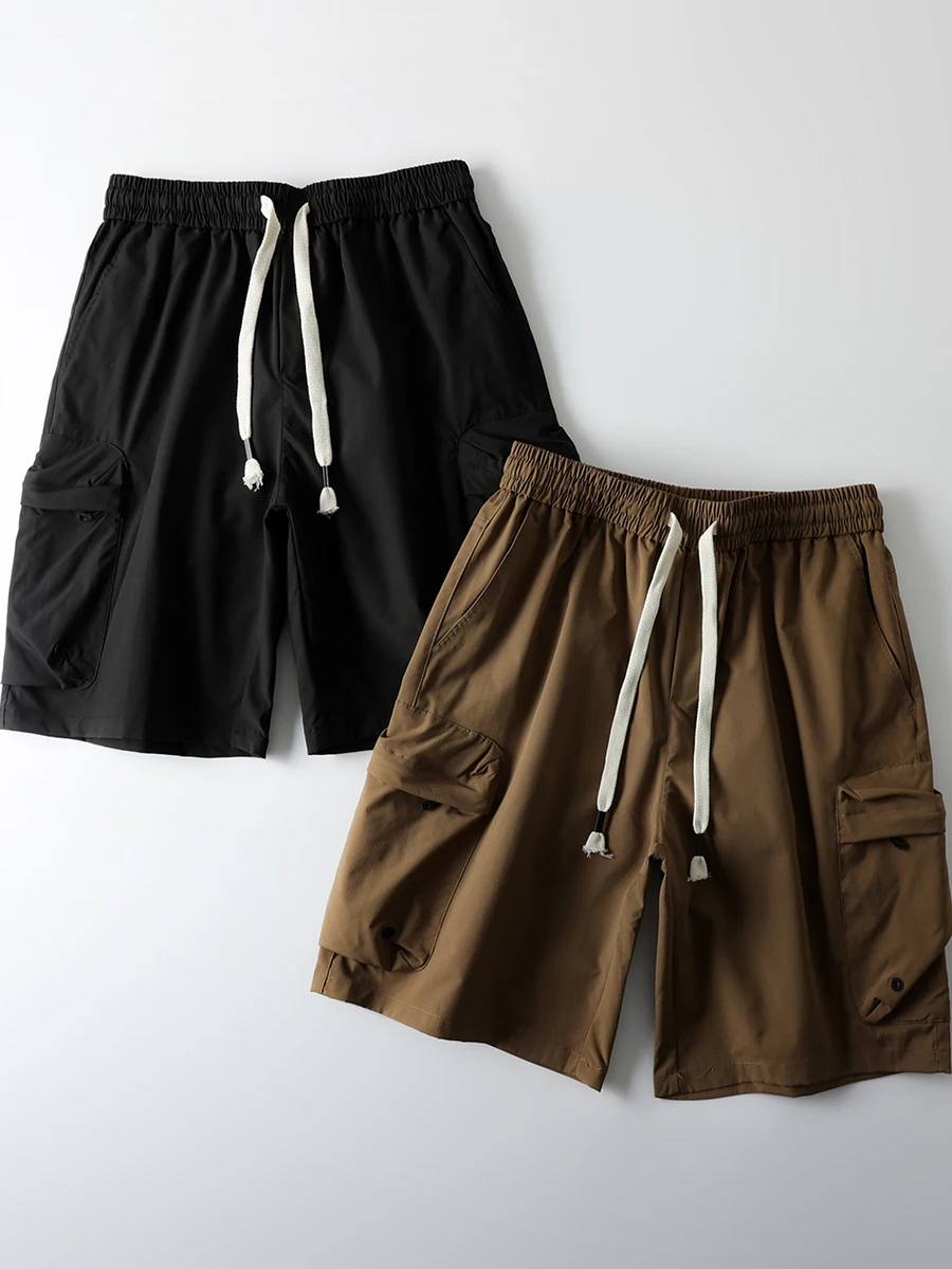 

Легкие быстросохнущие дышащие мужские повседневные брюки с пятью карманами, эластичным поясом, для работы и отдыха, летние, модные, городские, для досуга