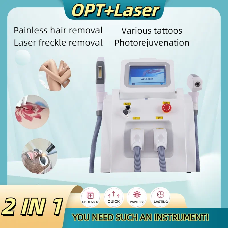 

Professional 2-in-1 Laser Epilator IPL+Picosecond Laser Machine OPT Cryo Painless Permanent Hair Removal Tattoo Spot Removal