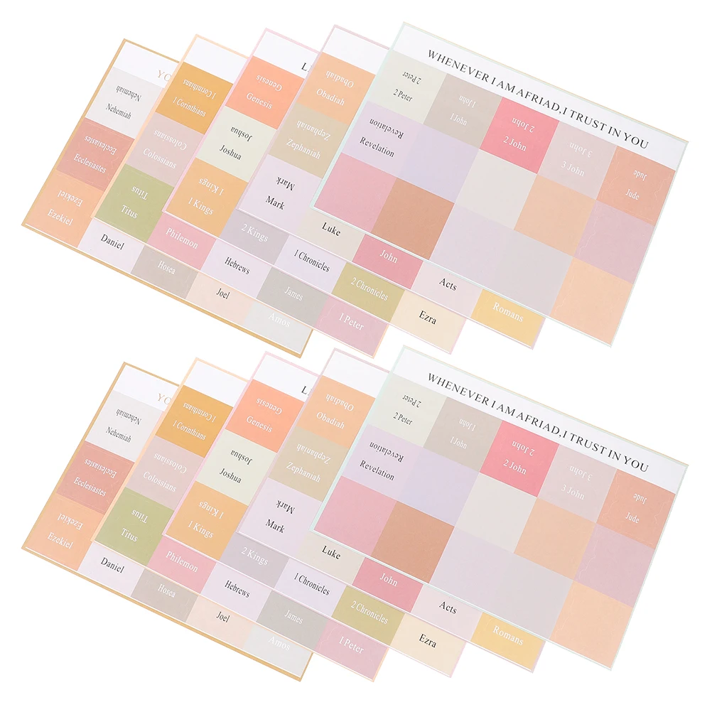 

5 Sheets Colored Cross Bible Index Tabs Stickers Section Labels Paper Accessories Study Supplies Notebook Page ganizers